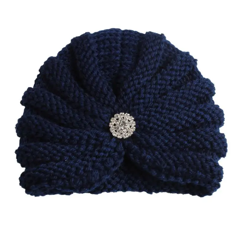 New Style Baby Winter Hat Wool Knitting Belt Drill Cap Kids Newborn Solid Color Warm for Girls | Детская одежда и обувь