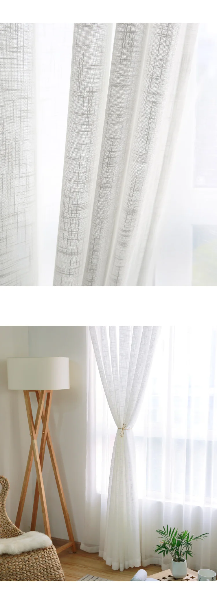 CITYINCITY Tulle  American Curtains for Living room Soft White Voile  solid Rural Tulle Curtain for bedroom ready made curtain10