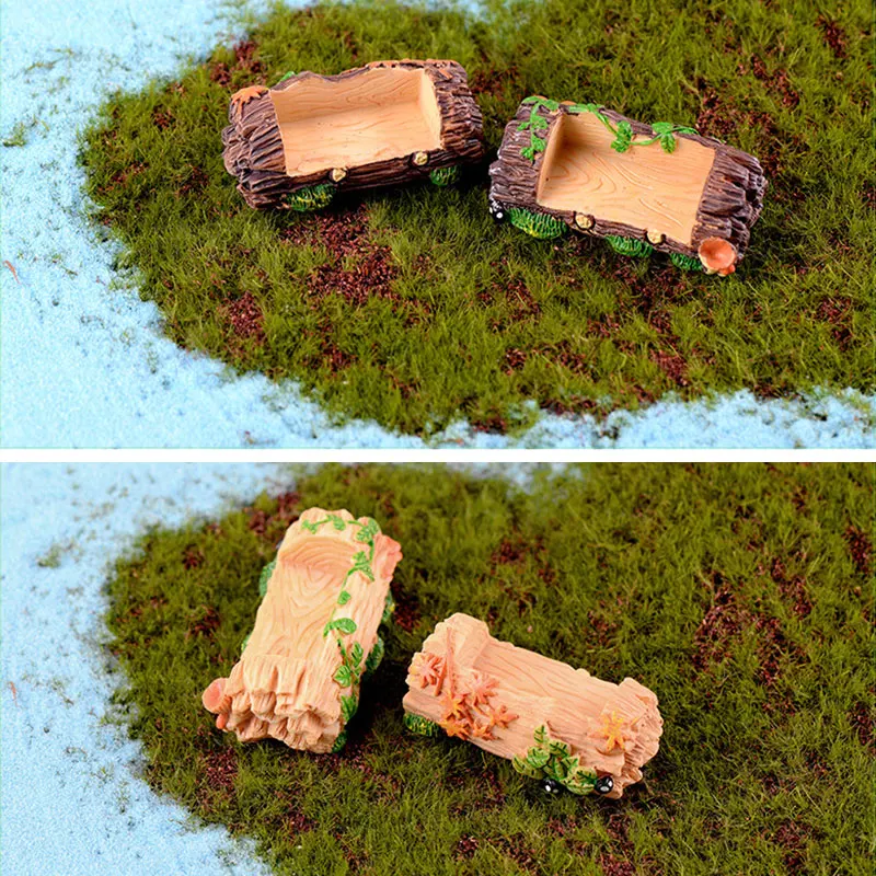 

Resin Wood Pattern Chair Micro Landscape Ornament Forest Decoration Craft Figurines Miniatures Fairy Garden Miniature Figurine