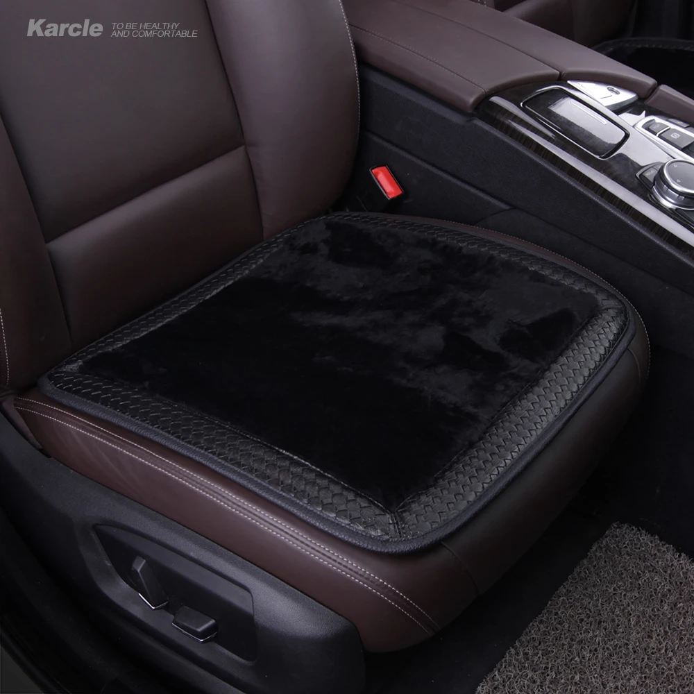 Karcle 1PCS Sheepskin fur Car Seat Covers Warm Woolen Seat Cushion