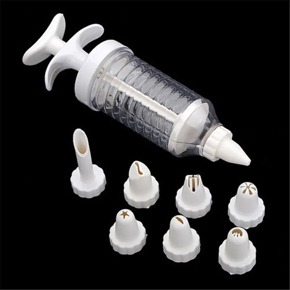 

Cake Decorating Decorator With 8 Tips Nozzles Icing Syringe Piping Set Tool CN