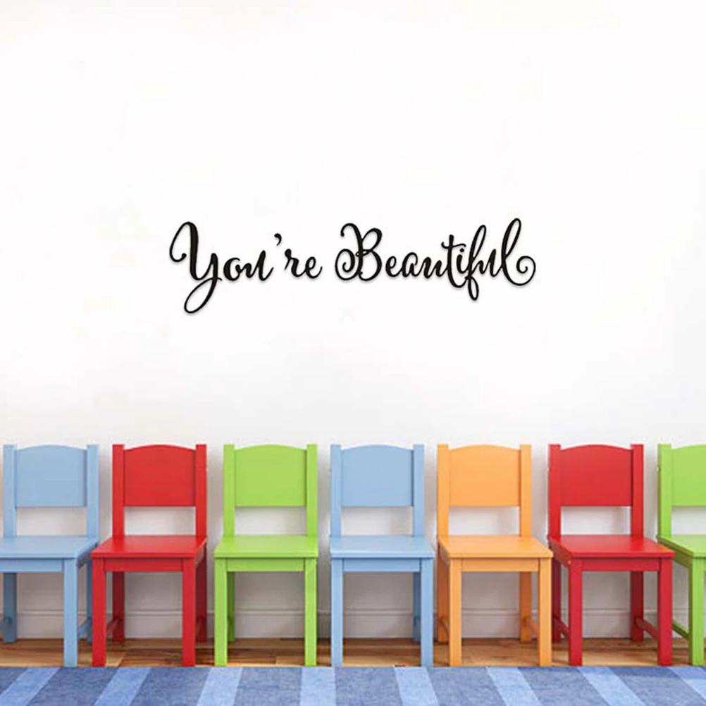 Английская Цитата &quotYou're Beautiful&quot надпись Слова стены искусства липкие наклейки
