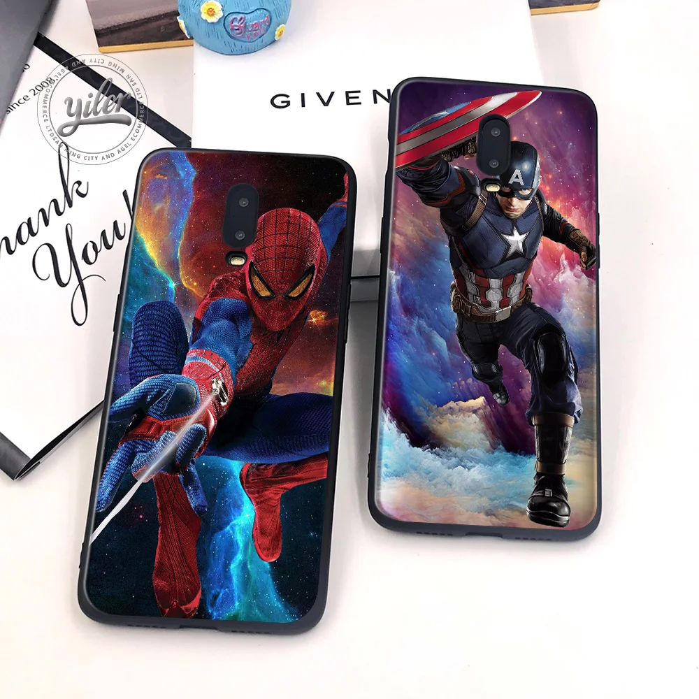 

Funda For Case Oneplus 6T Cover Black Soft Captain America for Funda One plus 6T Case iron Man for Oneplus 6T 1+6T Case Capa