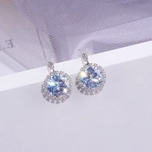 Классические дизайнерские Элегантные серьги-гвоздики с кубическим цирконием для женщин серебристого цвета, роскошные серьги-гвоздики с кристаллами, свадебные ювелирные изделия WX158