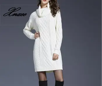 

2020 Women's Large Size Women's Knit Dress Long Sweater Women
