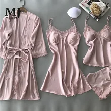 X019 MaiJee слинг пижамы шорты женская ночная рубашка Свадебные халаты Badjas Dames Szlafrok Невеста sSexy ночная рубашка кимоно