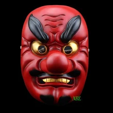 Horror Red Tengu Long Nose Mask Halloween Japanese Tokyo Ghoul Buddhism Noh Dog Grisly Drama Samurai Party Props Resin Masks
