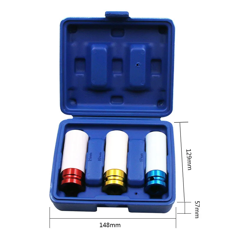 

Hot 3pcs Set Car Tire Protection Sleeves Impact Nut Durable Auto Repair Hardware Tool BX
