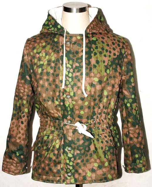WW2 GERMAN DOT 44 WINTER CAMO WHITE REVERSIBLE PARKA HOODED JACKET IN