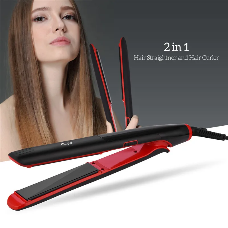 

Fast Heating Electric Hair Straightener thermostatic 220 Degrees Hair Straightening Crimper Corn Plate Flat Iron 100-220V P40