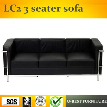

U-BEST Hot sale high quality soft comfortable LC2 3seats sofa With Stainless Steel Frame For Sitting Room