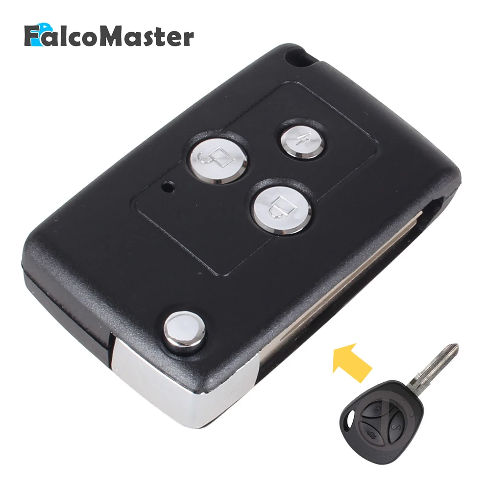

Modify Switch 3 Buttons Uncut Flip Folding Remote Fob Key Shell Case For Lada