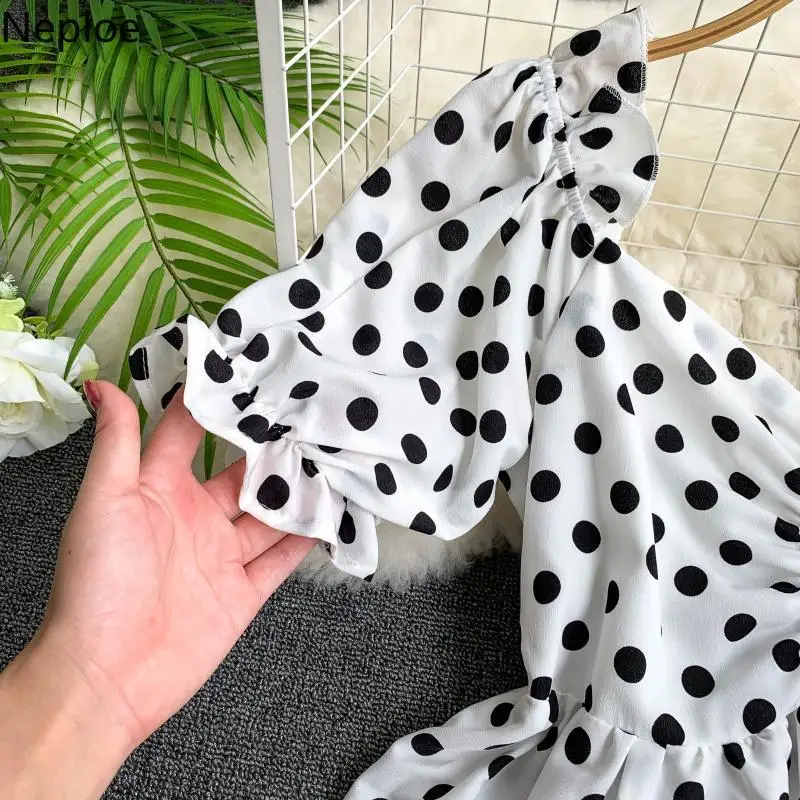 Neploe Лето 2019 женское платье шикарное в горошек с пышными рукавами Vestidos Винтажное v