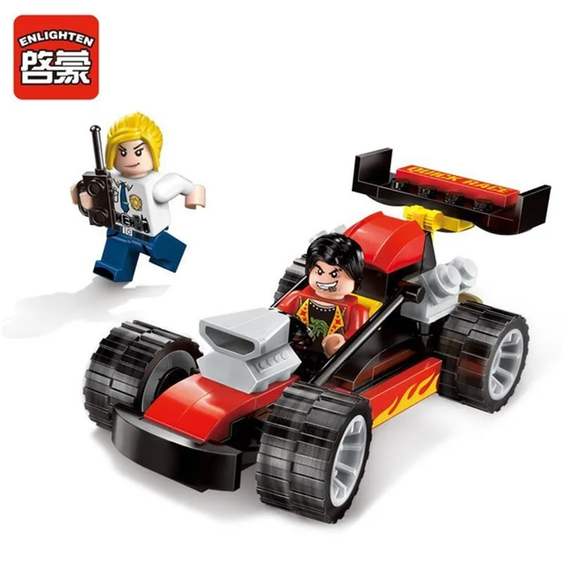 

Enlighten 1904 City Police Four-wheel Drive Chase Building Blocks DIY Kids Car Toy Gifts Bricks Educational Toys for Children