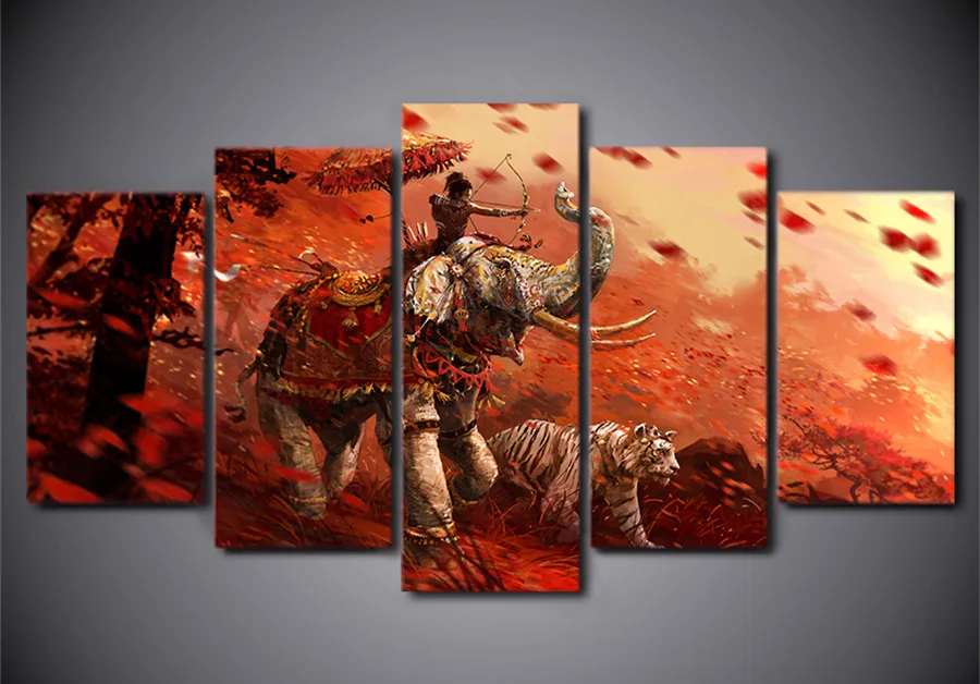 

5pcs DIY Diamond Embroidery Forest Game Elephant Tiger,5D Diamond Painting Cross Stitch,Mosaic Pattern Full Square Rhinestone