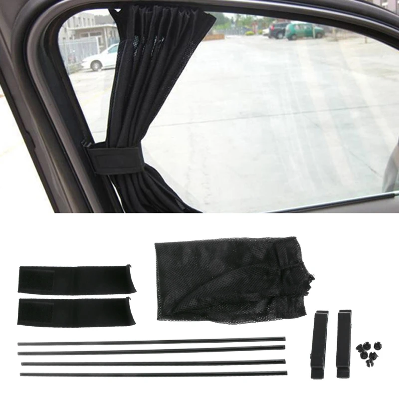 

Hot 1 Set Universal Black Mesh Interlock VIP Auto Car Window Curtain Sunshade Visor UV Block