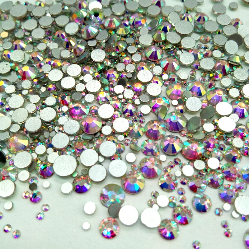 

1440pcs Glass 3D Rhinestones For Nail Art Design Gems Nail Decorations Crystal Strass AB Stones SS3-SS30
