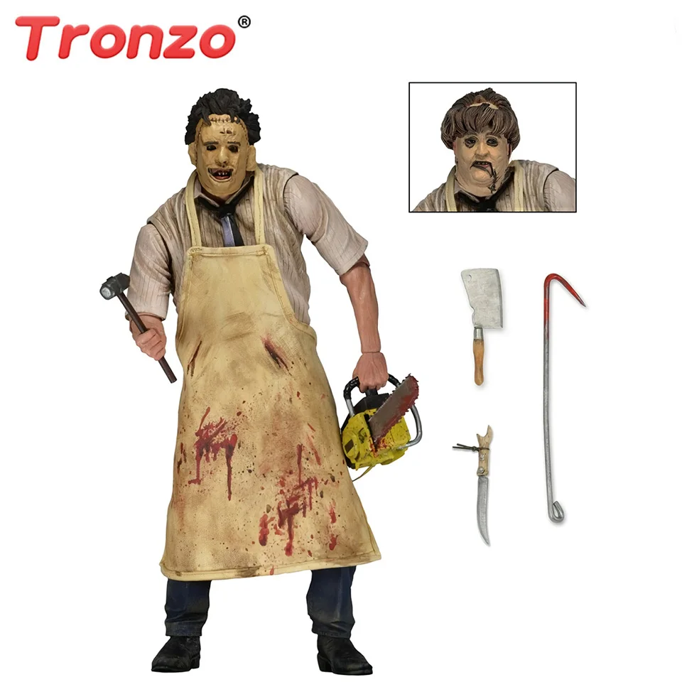 Tronzo NECA фигурка героя фильма ужасов Техасская резня бензопилой кожевенное лицо игрушечная фигурка ПВХ модель игрушки страшный убийца фигурка