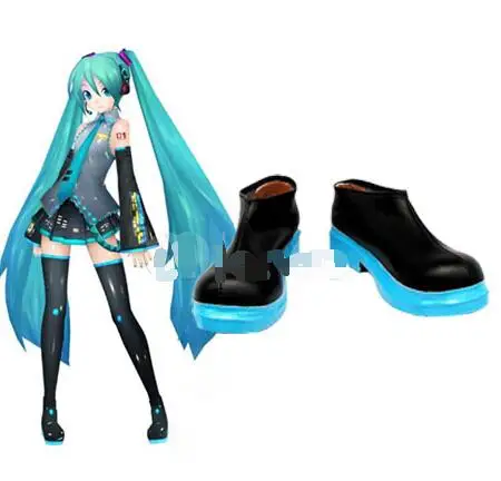 Stylish Vocaloid Hatsune Miku Imitated Leather font b Cosplay b font Shoes