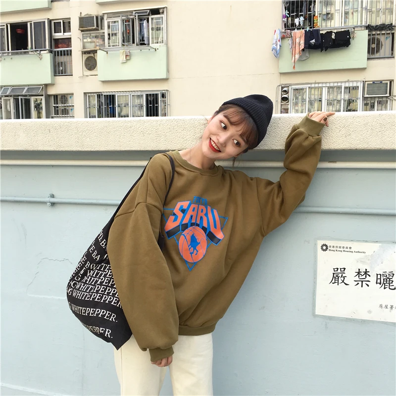 YouGeMan Модный женский топ с капюшоном 2018 осень зима корейский Ulzzang Harajuku Kawaii