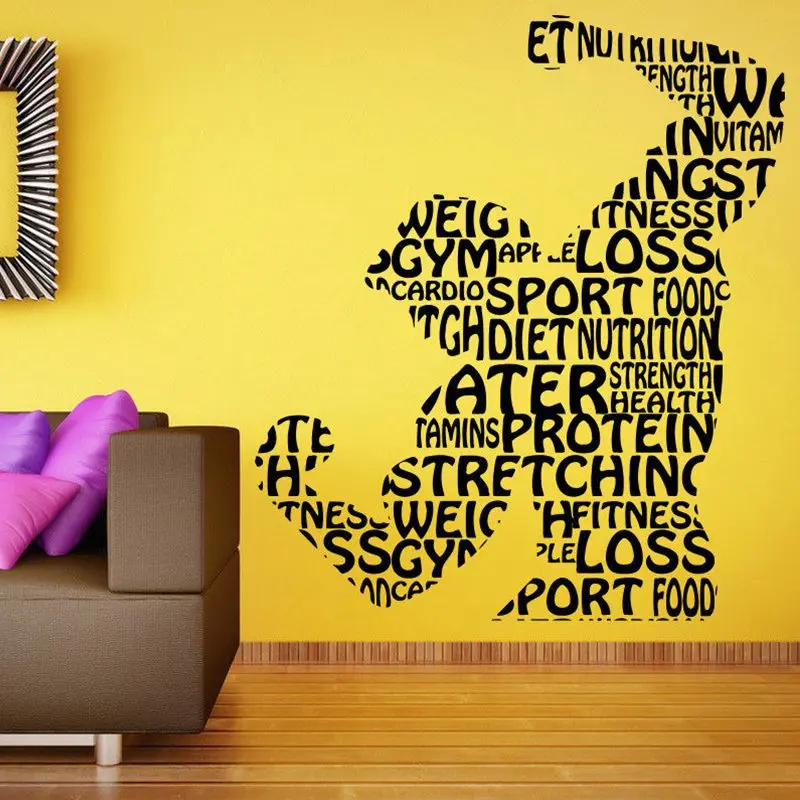 Gym Sticker Fitness Decal Body-building Posters Vinyl Wall Decals Pegatina Quadro Parede Decor Mural Gym Sticker