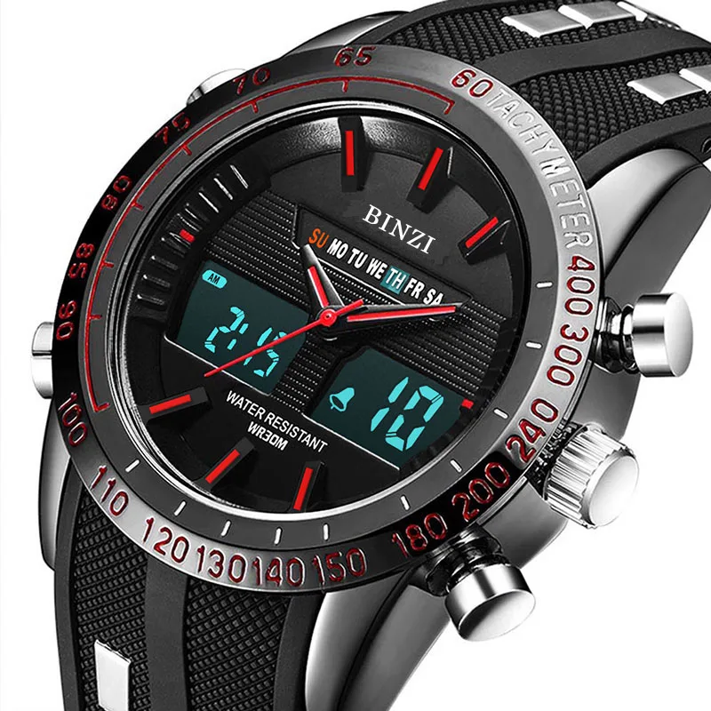 Horloges Mannen BINZI цифровые спортивные часы Роскошные мужские электронные военные для