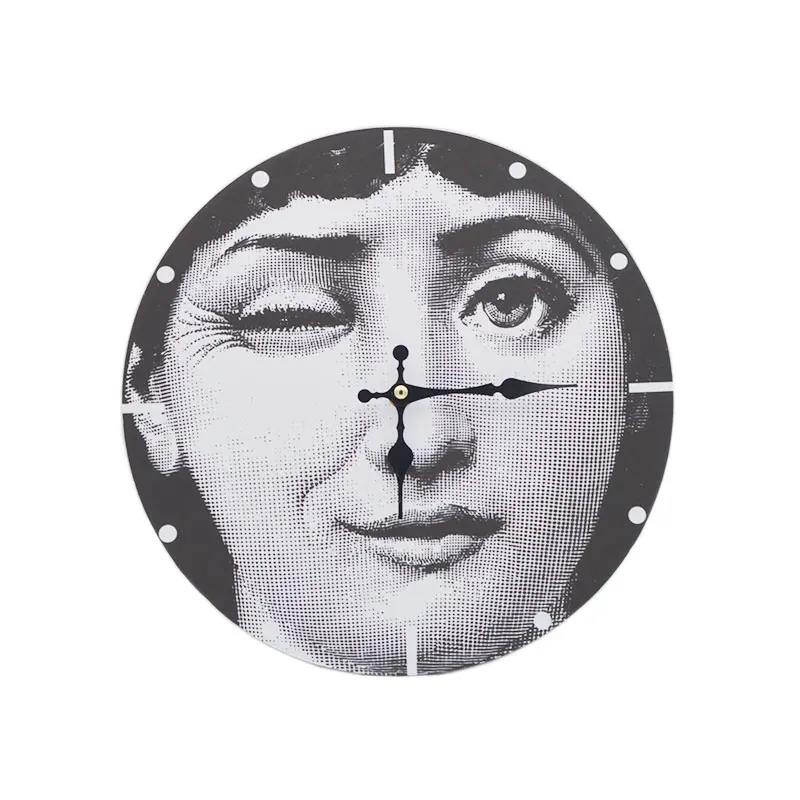 Ретро круглые деревянные часы Lina настенные декоративные электронные подвесные часы белый и черный домашний бар отель украшение кронштейн часы