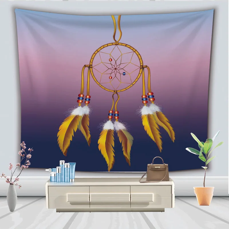 

Meijuner Birthday Wall Tapestry Bohemian Dream Catcher Wall Hanging Decor 3D Indian tapestry Geometry mandalas Beach Towel MJ113
