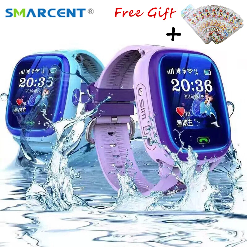 SMARCENT DF25 GPS Smart Watch SOS Call IP67 Waterproof Smartwatch for Child Kids Safe Device Tracker Anti-Lost