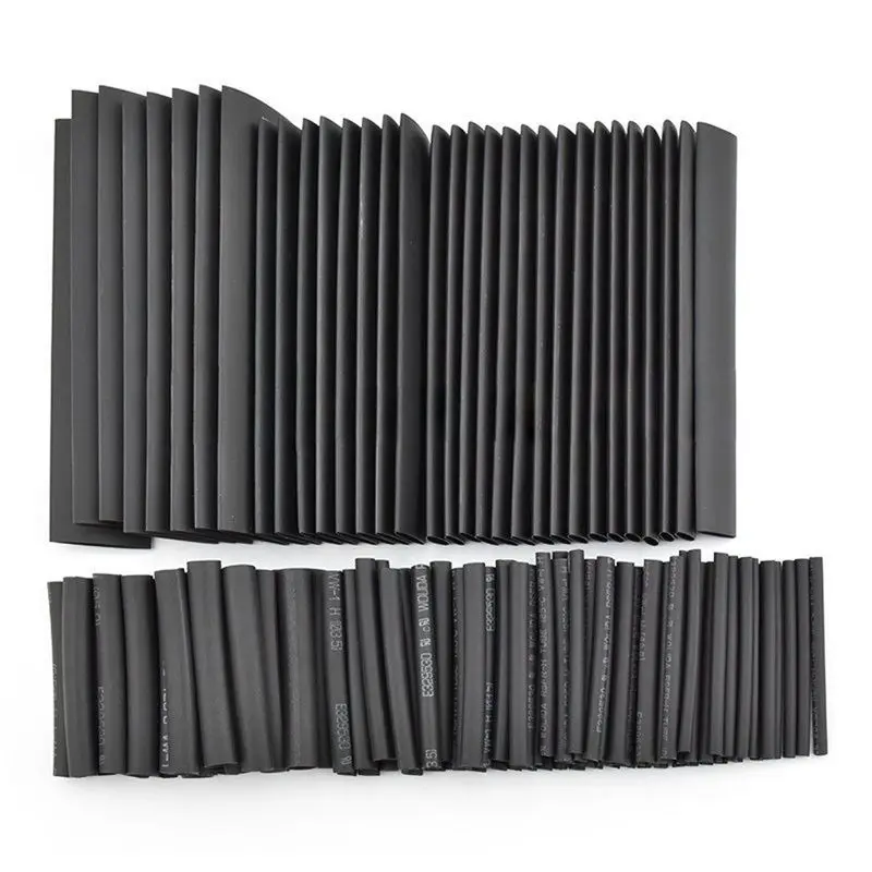 

JFBL Hot 127Pcs Black Glue Weatherproof Heat Shrink Sleeving Tubing Tube Assortment Kit