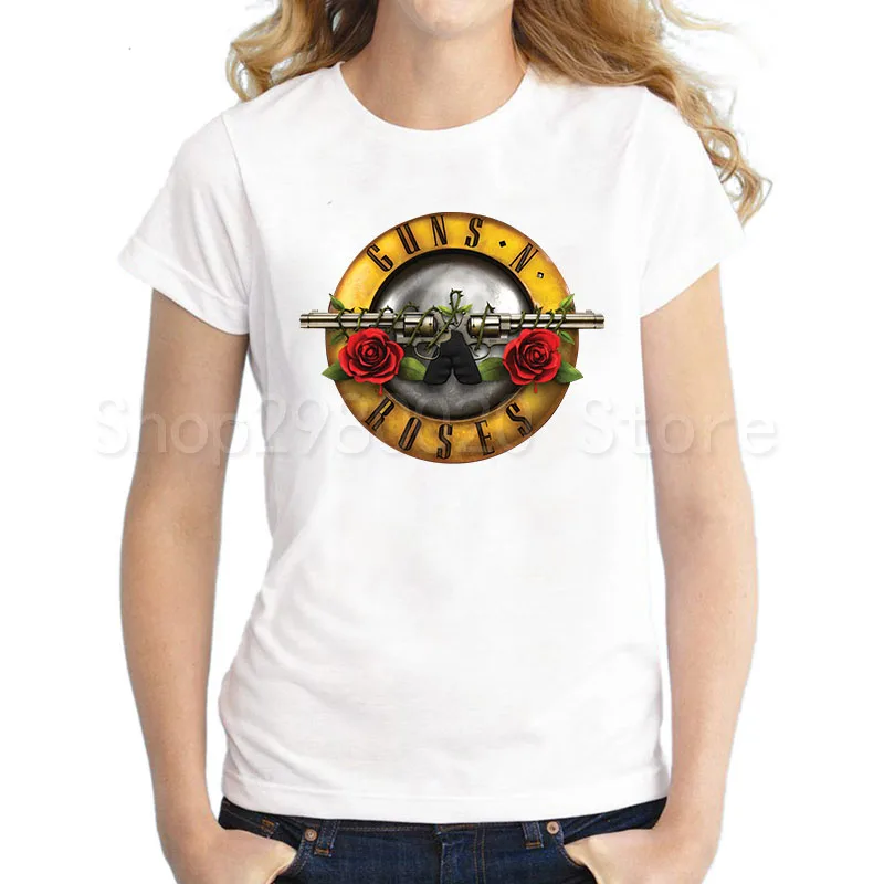 2018 модная футболка с принтом guns n roses женские топы в стиле хип хоп футболки летняя
