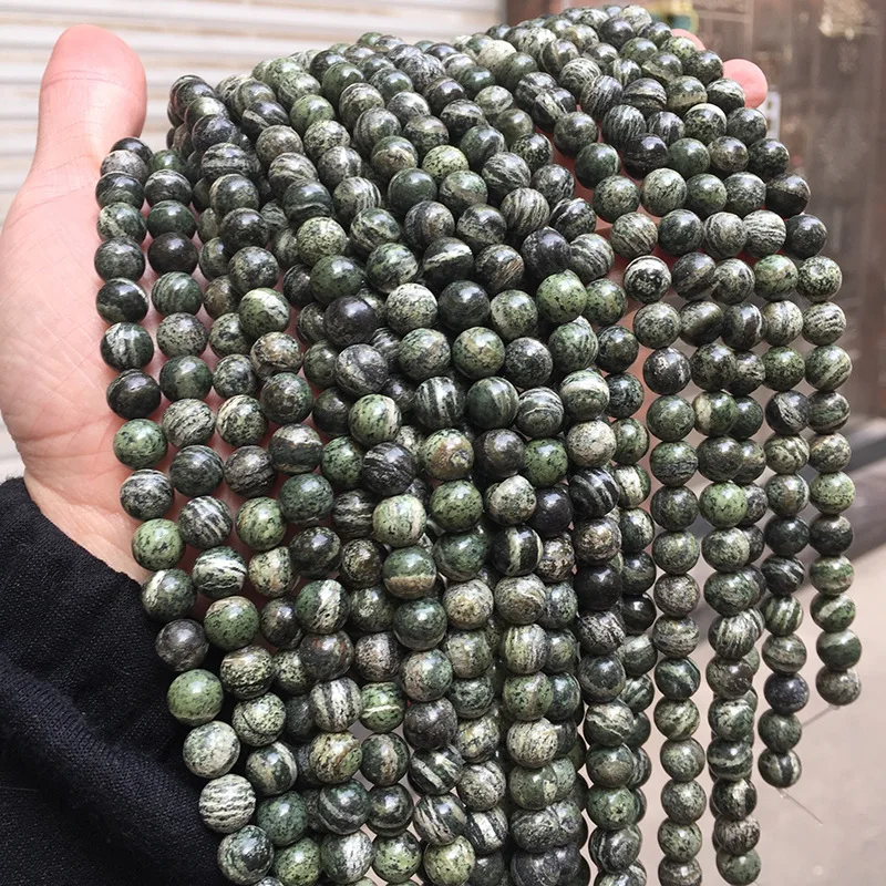 

Genuine Green Zebra Jaspers Undyed Natural Stone for Jewelry Bracelet Necklace Chakra Healing Mineral Making DIY Luxury New Gift