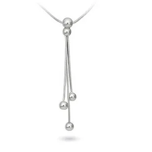 

Nice new arrived top quality Plated & Stamped Three chains with small beads Tassels pendant necklace for women