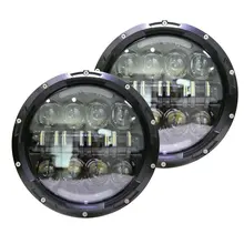 7-дюймовая круглая фара с DRL поворотным сигналом, интегрированный светодиодный " 80 Вт фары для Wrangler для Harley Hummer FJ Cruiser Defender