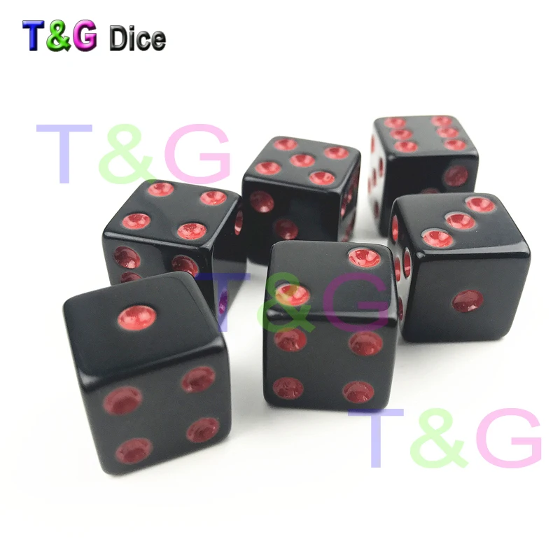 T & G Новый кубики Cube красочные точки 6 шт./компл. 16 мм D6 специальные шестигранники бар игры Азартные игры кости Дадо комплект для подарка