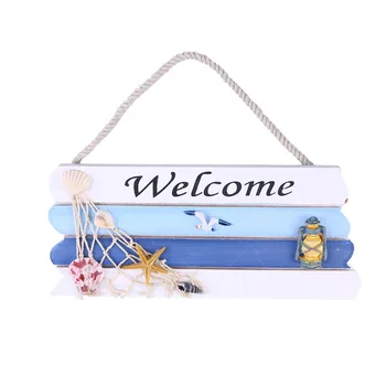 

2pcs Welcome Wooden Listed Welcome Card Wall Hanging Mediterranean Style Welcome Listing Wooden Sign for Restaurant Hotel
