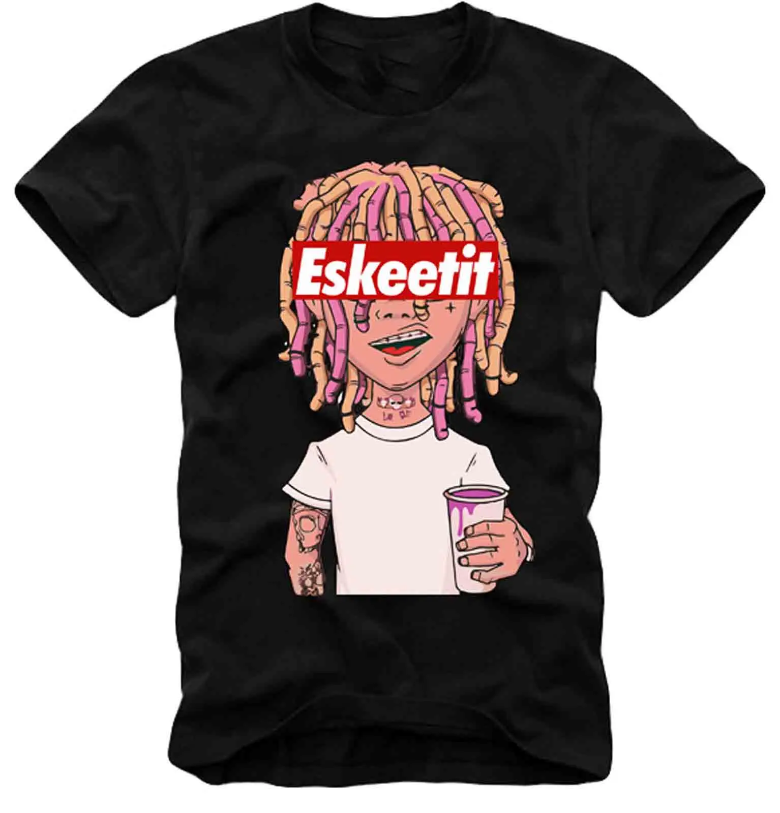 2018 футболка LIL PUMP 6IX9INE ESKETIT PEEP UZI YACHTY XAN ESKEETIT 100% хлопок брендовые Новые футболки| |