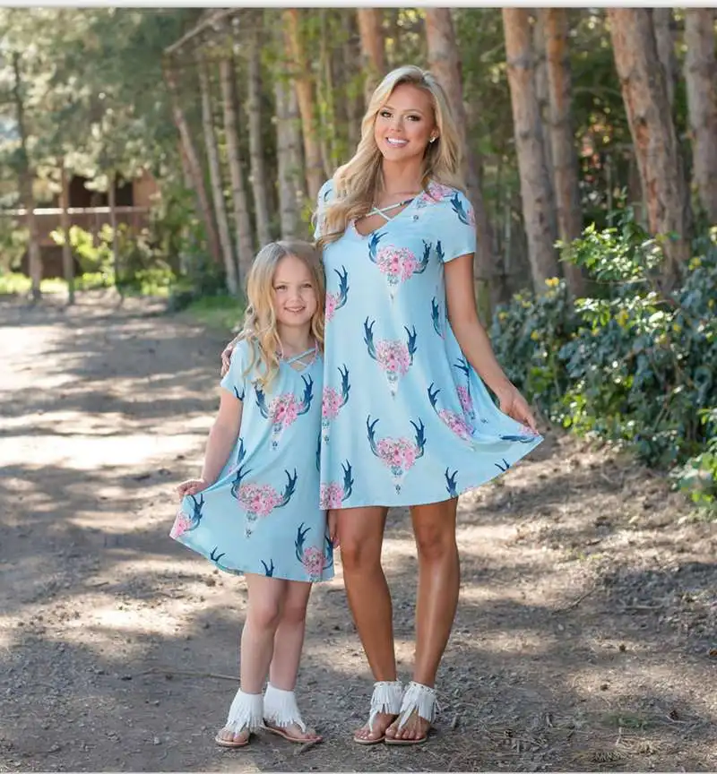 Mother And Daughter Skull Dresses 2018 Family Matching Clothes Kids ...