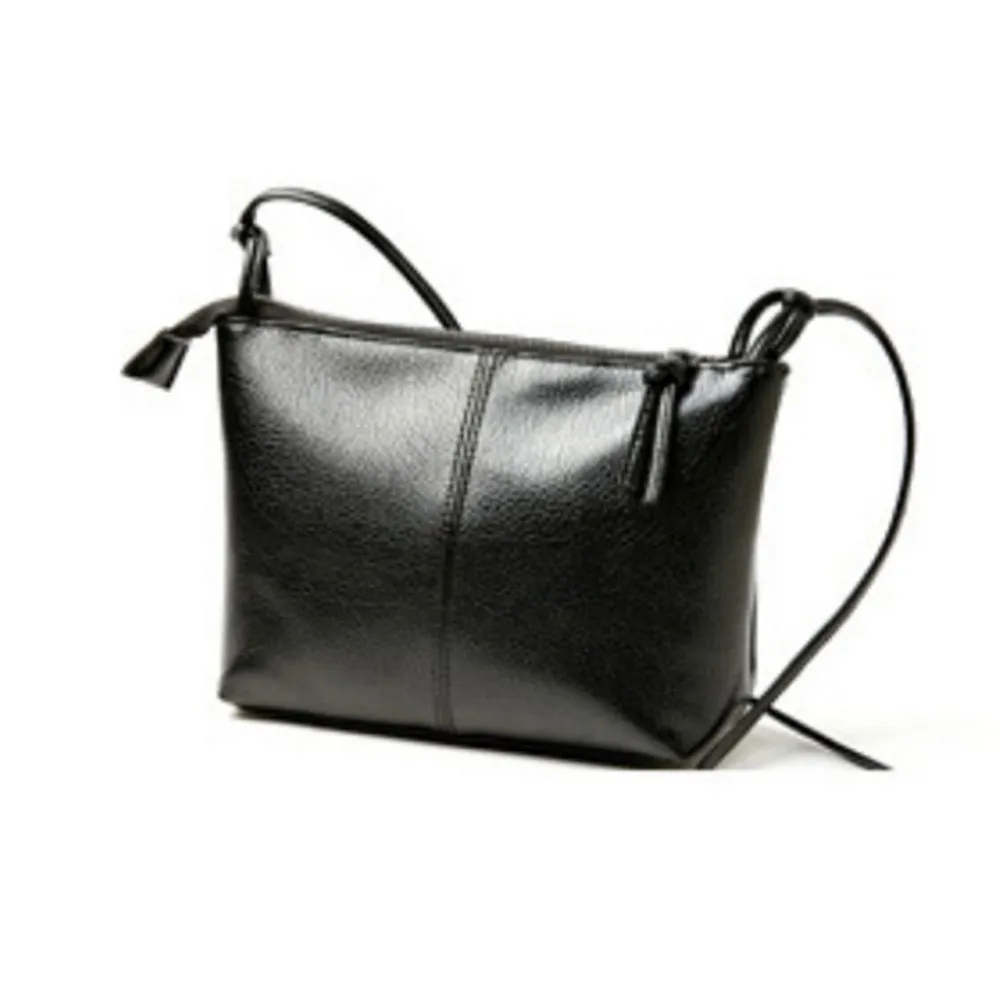 1 шт. черный из мягкой искусственной кожи Crossbody сумка для Новинки для женщин Мини Для женщин Курьерские сумки мода небольшой площади клапаном сумка