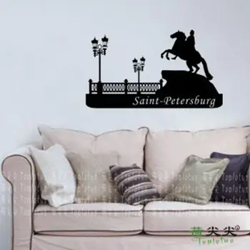 

Saint Petersburg Decal Wall Sticker Vinyl Stickers Decor Mural Art Living Room Home Decoration Landmark Skyline Wall Decal