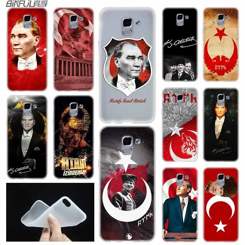 

Turkey Mustafa Kemal Ataturk case Cover TPU Coque For Samsung Galaxy J6 J8 J3 J5 J7 J4 J2 J1 Plus 2018 2016 2017 EU Prime Ace