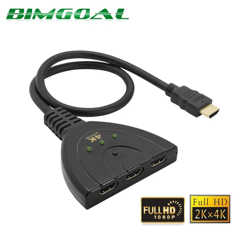 

BIMGOAL latest Arrival 4K*2K 3D Mini 3 Port HDMI Switcher Switch 1.4b 4K Switcher HDMI Splitter For PC,projectors,xbox