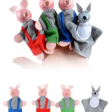 Игрушки 4 шт./компл. горячая Распродажа Мультяшные животные пальчиковые плюшевые игрушки для детей Три поросенка и волк рождественские подарки, куклы