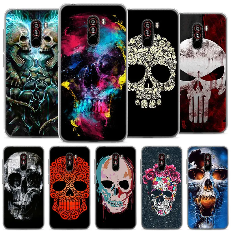 

Cool Skull King Skull soft Silicone case cover for Pocophone F1 Poco F1 (6.18 inch) Protective TPU soft phone case coque