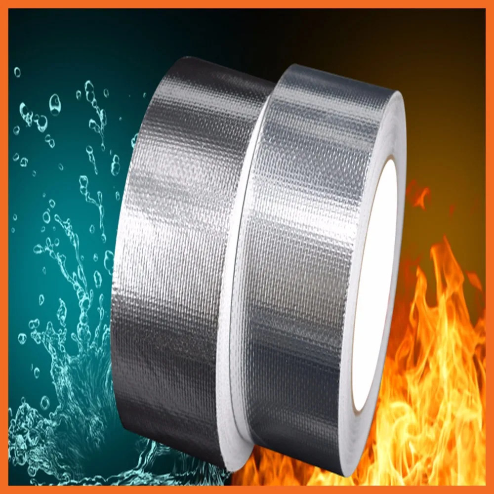 Glass fiber Silver Aluminum Foil Heat Shield Tape Roll Silver Aluminium
