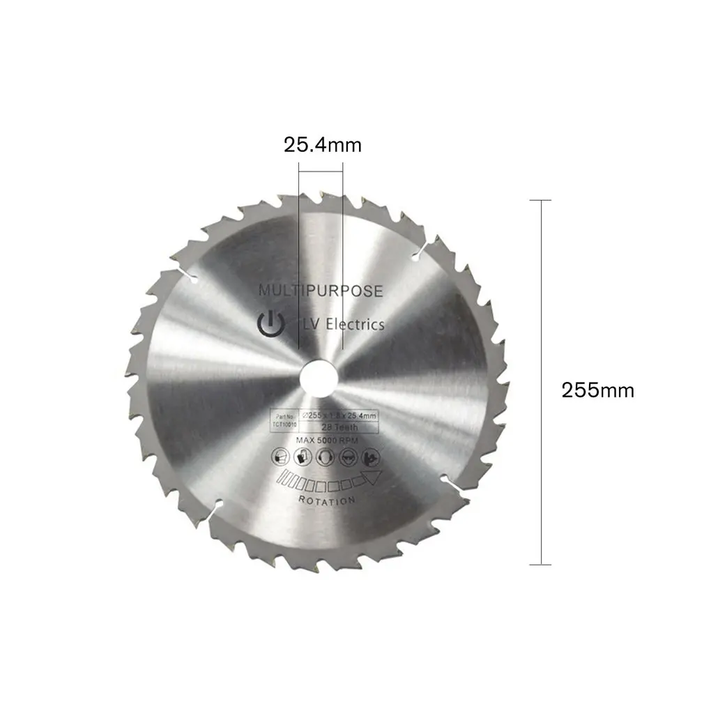 Циркулярная Пила TCT лезвие колеса диски TCT сплав Деревообработка Многофункциональный пилы для резки дерева 255x25,4 мм 28 зубов