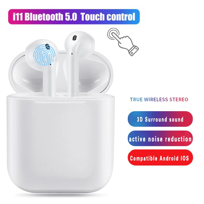 

2019 New i11 Tws Mini Wireless Bluetooth Earphones 5.0 Air Pod Touch Control Earbuds Wireless Headset Stereo Earphone pk i10 i12