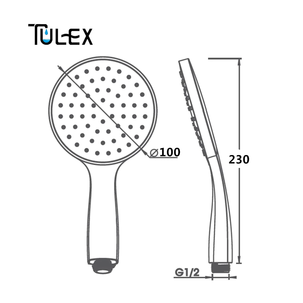 TULEX черная ручная Лейка для душа ABS пластиковый опрыскиватель для ванной комнаты водосберегающий ручной душ одна функция для аксессуаров для ванной комнаты