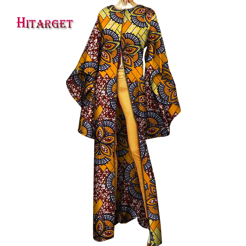 2019 Hitarget африканские Дашики платья для женщин Анкара восковая печать женское длинное пальто WY5016 африканские Топы африканские платья с