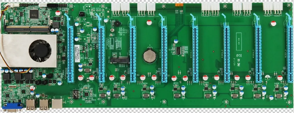 Плата процессора, поддержка 8 x PCIe 16x слотов расширения, 10x6-PIN 12 в блок питания для карт PCIe, для eth и т. д. шахтер